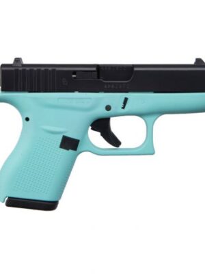 GLOCK 42 .380 ACP PISTOL, ROBIN’S EGG BLUE/BLACK
