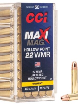 CCI .22 WINCHESTER MAGNUM RIMFIRE 40 GRAIN JACKETED HOLLOW POINT AMMUNITION 50RDS