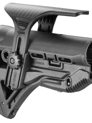 FAB Defense GL-Shock CP M4/M16 Buttstock with Adj Cheekrest & Anti-Rattle Mechanism, Matte Black