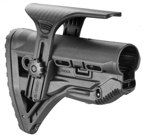 FAB Defense GL-Shock CP M4/M16 Buttstock with Adj Cheekrest & Anti-Rattle Mechanism, Matte Black