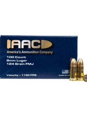 AAC 9MM AMMO 124 GRAIN FMJ 1000RD BUNDLE