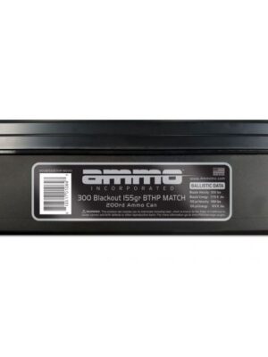 AMMO INC 155 GR BTHP MATCH .300 BLACKOUT AMMUNITION 200 ROUND AMMO CAN