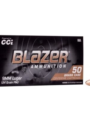 20 BOXES OF CCI BLAZER BRASS 9MM AMMO 124 GRAIN FMJ, 1000RDS