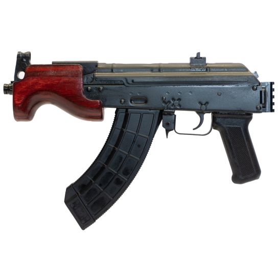 Century Arms Micro Draco 6.25" 7.62X39 30rd Pistol, Black with Russian Red Furniture with Rail - HG2797PR-N
