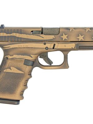 GLOCK 19 GEN 3 9MM PISTOL, BATTLEWORN BRONZE DISTRESSED FLAG – UI1950204-BBBWFLAG