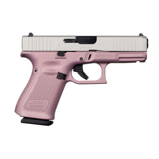 GLOCK 19 GEN 5 FS 9MM PISTOL, PINK/STAINLESS – ACG-57024