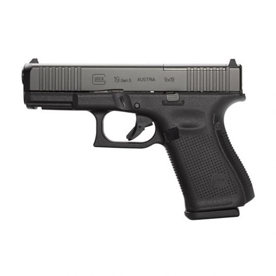 GLOCK 19 OPTICS READY GEN 5 9MM PISTOL WITH FRONT SERRATIONS & (3) 15RD MAGS, BLACK