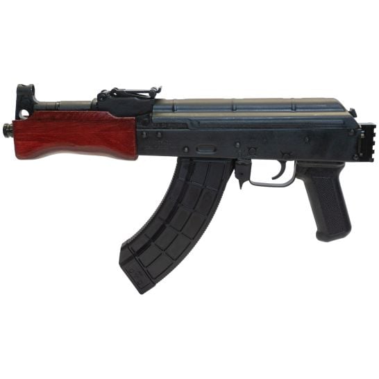Century Arms Micro Draco 7.75" 7.62X39 30rd Pistol, Black with Russian Red Furniture with Rail - HG2137PR-N