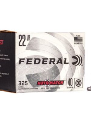 FEDERAL 22 LONG RIFLE 40GR SOLID CHAMPION AUTOMATCH AMMUNITION 325RDS