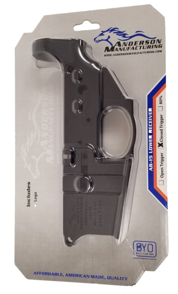 Anderson AM-15 Forged Stripped AR Lower - Black | Closed Trigger Guard | Retail Packaging
