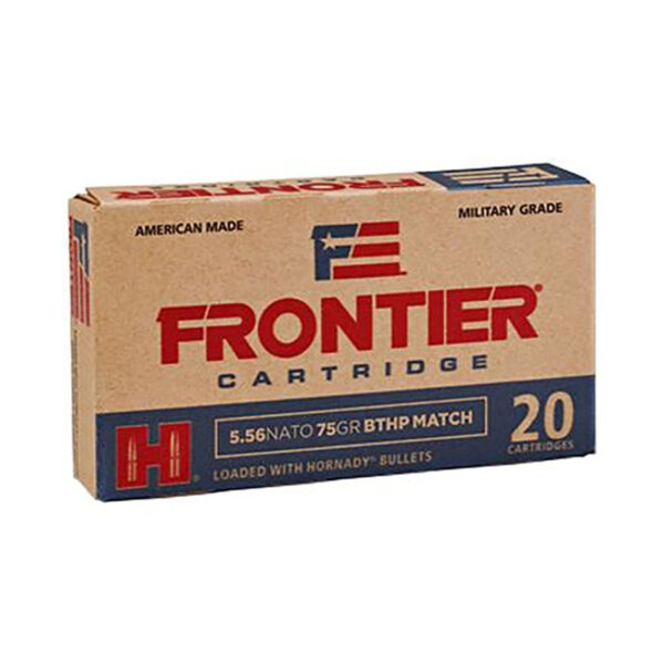 Hornady Frontier Rifle Ammo 5.56 Nato 75 Gr. Bthp Match 20 Rd.