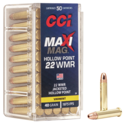 CCI Varmint Maxi-Mag 22 Magnum Jacketed Hollow Point 40 Grain 50 Rounds