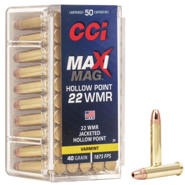 CCI Varmint Maxi-Mag 22 Magnum Jacketed Hollow Point 40 Grain 50 Rounds