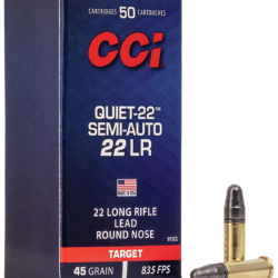 CCI Semi-Auto Quiet 22 Long Rifle Lead Round Nose 45 Grain 50 Rounds