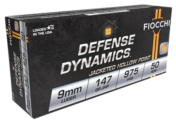 Fiocchi Defense Dynamics Centerfire Handgun Ammo 9mm 147 Gr. Jhp 50 Rd.