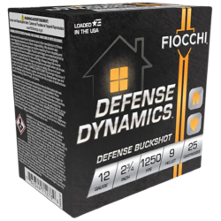 Fiocchi 12ex9p Defense Dynamics Defense Buckshot 12gauge 2.75" 25 Rounds